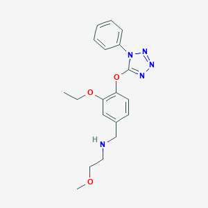 molecular formula C19H23N5O3 B271875 N-{3-ethoxy-4-[(1-phenyl-1H-tetrazol-5-yl)oxy]benzyl}-2-methoxyethanamine 