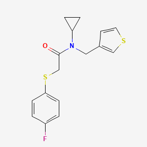 molecular formula C16H16FNOS2 B2718751 N-cyclopropyl-2-((4-fluorophenyl)thio)-N-(thiophen-3-ylmethyl)acetamide CAS No. 1235354-78-5