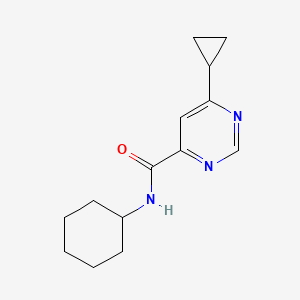 molecular formula C14H19N3O B2718755 N-Cyclohexyl-6-cyclopropylpyrimidine-4-carboxamide CAS No. 2380070-40-4
