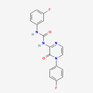 molecular formula C17H12F2N4O2 B2718762 1-(3-氟苯基)-3-(4-(4-氟苯基)-3-氧代-3,4-二氢吡嗪-2-基)脲 CAS No. 1206986-50-6