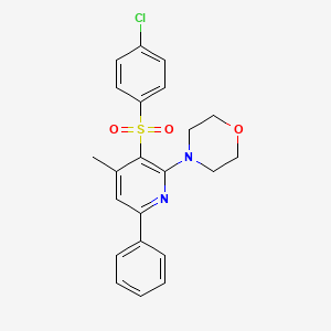 4-{3-[(4-Chlorophenyl)sulfonyl]-4-methyl-6-phenyl-2-pyridinyl}morpholine