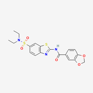 molecular formula C19H19N3O5S2 B2718765 N-(6-(N,N-diethylsulfamoyl)benzo[d]thiazol-2-yl)benzo[d][1,3]dioxole-5-carboxamide CAS No. 865592-35-4