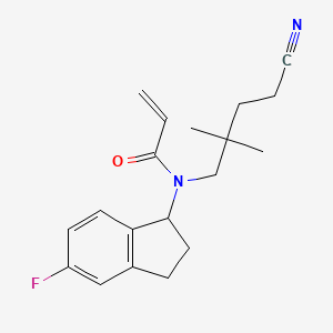 N-(4-Cyano-2,2-dimethylbutyl)-N-(5-fluoro-2,3-dihydro-1H-inden-1-yl)prop-2-enamide