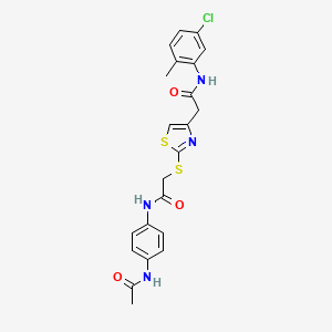 N-(4-acetamidophenyl)-2-((4-(2-((5-chloro-2-methylphenyl)amino)-2-oxoethyl)thiazol-2-yl)thio)acetamide