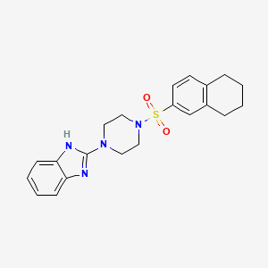 molecular formula C21H24N4O2S B2718797 2-(4-((5,6,7,8-四氢萘-2-基)磺酰基)哌嗪-1-基)-1H-苯并[d]咪唑 CAS No. 1210190-30-9