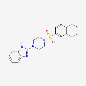 molecular formula C21H24N4O2S B2718797 2-[4-(5,6,7,8-tetrahydronaphthalene-2-sulfonyl)piperazin-1-yl]-1H-1,3-benzodiazole CAS No. 1210190-30-9