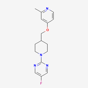 molecular formula C16H19FN4O B2718799 5-Fluoro-2-[4-[(2-methylpyridin-4-yl)oxymethyl]piperidin-1-yl]pyrimidine CAS No. 2380069-46-3