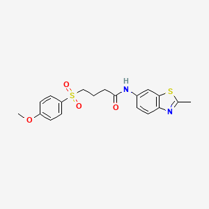 molecular formula C19H20N2O4S2 B2718802 4-((4-methoxyphenyl)sulfonyl)-N-(2-methylbenzo[d]thiazol-6-yl)butanamide CAS No. 941987-23-1