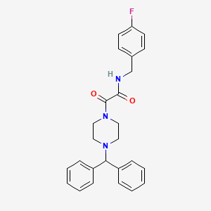 molecular formula C26H26FN3O2 B2718806 2-(4-benzhydrylpiperazin-1-yl)-N-(4-fluorobenzyl)-2-oxoacetamide CAS No. 941998-46-5