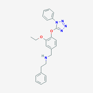 molecular formula C24H25N5O2 B271881 N-{3-ethoxy-4-[(1-phenyl-1H-tetrazol-5-yl)oxy]benzyl}-2-phenylethanamine 