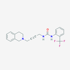 molecular formula C21H20F3N3O B2718811 1-(4-(3,4-dihydroisoquinolin-2(1H)-yl)but-2-yn-1-yl)-3-(2-(trifluoromethyl)phenyl)urea CAS No. 1351596-53-6