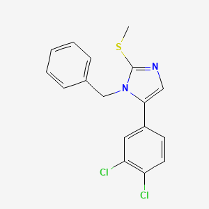 molecular formula C17H14Cl2N2S B2718814 1-benzyl-5-(3,4-dichlorophenyl)-2-(methylthio)-1H-imidazole CAS No. 1206986-61-9