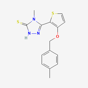 4-methyl-5-{3-[(4-methylbenzyl)oxy]-2-thienyl}-4H-1,2,4-triazole-3-thiol