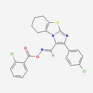 3-({[(2-Chlorobenzoyl)oxy]imino}methyl)-2-(4-chlorophenyl)-5,6,7,8-tetrahydroimidazo[2,1-b][1,3]benzothiazole