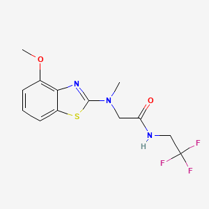 molecular formula C13H14F3N3O2S B2718836 2-((4-methoxybenzo[d]thiazol-2-yl)(methyl)amino)-N-(2,2,2-trifluoroethyl)acetamide CAS No. 1396874-21-7