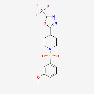 2-(1-((3-Methoxyphenyl)sulfonyl)piperidin-4-yl)-5-(trifluoromethyl)-1,3,4-oxadiazole