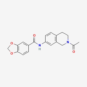 molecular formula C19H18N2O4 B2718843 N-(2-乙酰-1,2,3,4-四氢异喹啉-7-基)苯并[d][1,3]二噁烷-5-甲酰胺 CAS No. 955758-30-2