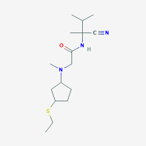 N-(2-Cyano-3-methylbutan-2-yl)-2-[(3-ethylsulfanylcyclopentyl)-methylamino]acetamide
