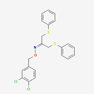 molecular formula C22H19Cl2NOS2 B2718851 N-[(3,4-dichlorophenyl)methoxy]-1,3-bis(phenylsulfanyl)propan-2-imine CAS No. 338421-57-1