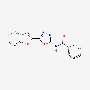 molecular formula C17H11N3O3 B2718853 N-(5-(benzofuran-2-yl)-1,3,4-oxadiazol-2-yl)benzamide CAS No. 921906-18-5