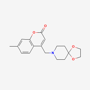 4-(1,4-Dioxa-8-azaspiro[4.5]decan-8-ylmethyl)-7-methylchromen-2-one