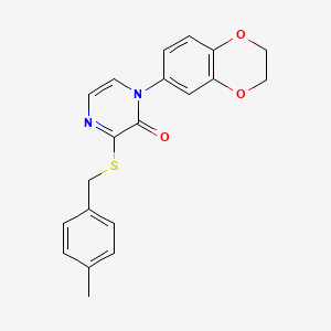 1-(2,3-dihydro-1,4-benzodioxin-6-yl)-3-[(4-methylbenzyl)thio]pyrazin-2(1H)-one
