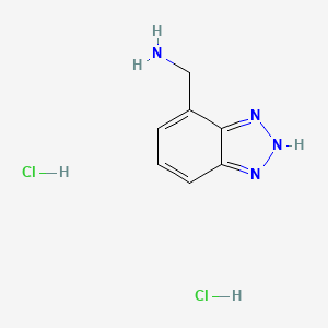 molecular formula C7H10Cl2N4 B2718869 2H-Benzotriazol-4-ylmethanamine;dihydrochloride CAS No. 2247107-56-6