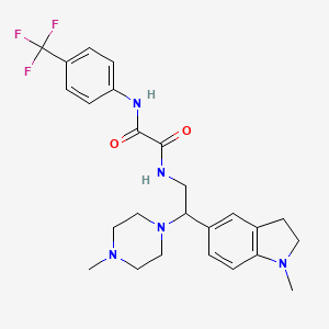 molecular formula C25H30F3N5O2 B2718880 N1-(2-(1-甲基吲哚-5-基)-2-(4-甲基哌嗪-1-基)乙基)-N2-(4-(三氟甲基)苯基)草酰胺 CAS No. 922557-77-5