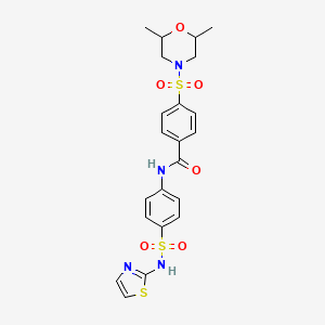 molecular formula C22H24N4O6S3 B2718885 4-(2,6-二甲基吗啉-4-磺酰)-N-[4-(噻唑-2-基磺酰)苯基]-苯甲酰胺 CAS No. 314259-49-9