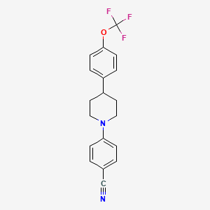molecular formula C19H17F3N2O B2718889 4-(4-(4-(Trifluoromethoxy)phenyl)piperidin-1-yl)benzonitrile CAS No. 1613627-57-8