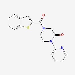 molecular formula C18H15N3O2S B2718897 4-(苯并[b]噻吩-2-甲酰)-1-(吡啶-2-基)哌嗪-2-酮 CAS No. 2309307-56-8