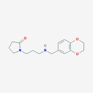 molecular formula C16H22N2O3 B271890 1-{3-[(2,3-Dihydro-1,4-benzodioxin-6-ylmethyl)amino]propyl}-2-pyrrolidinone 