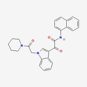 molecular formula C27H25N3O3 B2718905 N-(naphthalen-1-yl)-2-oxo-2-(1-(2-oxo-2-(piperidin-1-yl)ethyl)-1H-indol-3-yl)acetamide CAS No. 893998-04-4