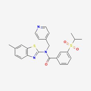 molecular formula C24H23N3O3S2 B2718908 3-(异丙基磺酰)-N-(6-甲基苯并[d]噻唑-2-基)-N-(吡啶-4-基甲基)苯甲酰胺 CAS No. 923682-12-6