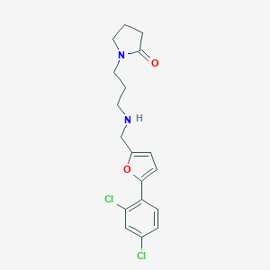 molecular formula C18H20Cl2N2O2 B271891 1-[3-({[5-(2,4-Dichlorophenyl)-2-furyl]methyl}amino)propyl]-2-pyrrolidinone 