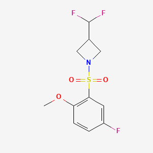 molecular formula C11H12F3NO3S B2718912 3-(Difluoromethyl)-1-((5-fluoro-2-methoxyphenyl)sulfonyl)azetidine CAS No. 2309314-66-5