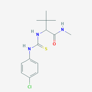 molecular formula C14H20ClN3OS B2718914 2-{[(4-chloroanilino)carbothioyl]amino}-N,3,3-trimethylbutanamide CAS No. 318256-11-0