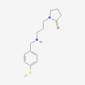 molecular formula C15H22N2OS B271893 1-(3-{[4-(Methylsulfanyl)benzyl]amino}propyl)pyrrolidin-2-one 
