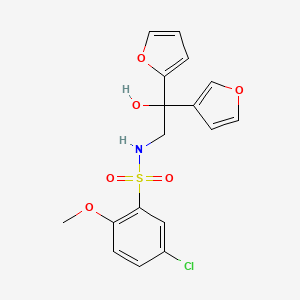 molecular formula C17H16ClNO6S B2718934 5-氯-N-(2-(呋喃-2-基)-2-(呋喃-3-基)-2-羟基乙基)-2-甲氧基苯磺酰胺 CAS No. 2034329-62-7