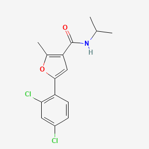 molecular formula C15H15Cl2NO2 B2718938 5-(2,4-二氯苯基)-N-异丙基-2-甲基呋喃-3-甲酸酰胺 CAS No. 875286-26-3
