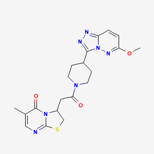 molecular formula C20H23N7O3S B2718939 3-[2-(4-{6-methoxy-[1,2,4]triazolo[4,3-b]pyridazin-3-yl}piperidin-1-yl)-2-oxoethyl]-6-methyl-2H,3H,5H-[1,3]thiazolo[3,2-a]pyrimidin-5-one CAS No. 2415490-17-2