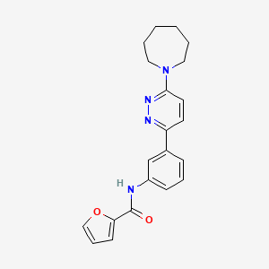 molecular formula C21H22N4O2 B2718940 N-(3-(6-(氮杂辛烷-1-基)吡啶并[3,4-d]嘧啶-3-基)苯基)呋喃-2-甲酰胺 CAS No. 899985-88-7