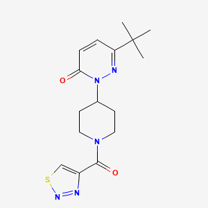 molecular formula C16H21N5O2S B2718942 6-Tert-butyl-2-[1-(thiadiazole-4-carbonyl)piperidin-4-yl]pyridazin-3-one CAS No. 2379971-88-5