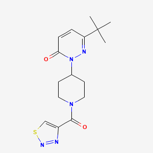 molecular formula C16H21N5O2S B2718942 6-Tert-butyl-2-[1-(1,2,3-thiadiazole-4-carbonyl)piperidin-4-yl]-2,3-dihydropyridazin-3-one CAS No. 2379971-88-5