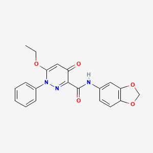 N~3~-(1,3-benzodioxol-5-yl)-6-ethoxy-4-oxo-1-phenyl-1,4-dihydro-3-pyridazinecarboxamide