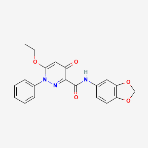 molecular formula C20H17N3O5 B2718946 N-(2H-1,3-benzodioxol-5-yl)-6-ethoxy-4-oxo-1-phenyl-1,4-dihydropyridazine-3-carboxamide CAS No. 1251631-91-0