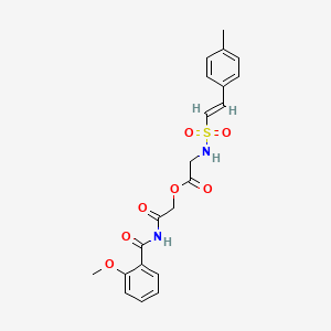 molecular formula C21H22N2O7S B2718949 [2-[(2-methoxybenzoyl)amino]-2-oxoethyl] 2-[[(E)-2-(4-methylphenyl)ethenyl]sulfonylamino]acetate CAS No. 877840-85-2