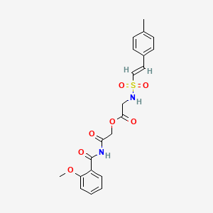 molecular formula C21H22N2O7S B2718949 [(2-Methoxybenzoyl)carbamoyl]methyl 2-[2-(4-methylphenyl)ethenesulfonamido]acetate CAS No. 877840-85-2