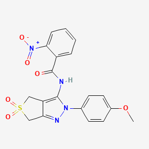N-[2-(4-methoxyphenyl)-5,5-dioxo-4,6-dihydrothieno[3,4-c]pyrazol-3-yl]-2-nitrobenzamide
