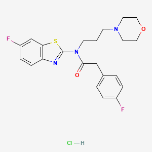 molecular formula C22H24ClF2N3O2S B2718954 N-(6-fluorobenzo[d]thiazol-2-yl)-2-(4-fluorophenyl)-N-(3-morpholinopropyl)acetamide hydrochloride CAS No. 1219160-29-8